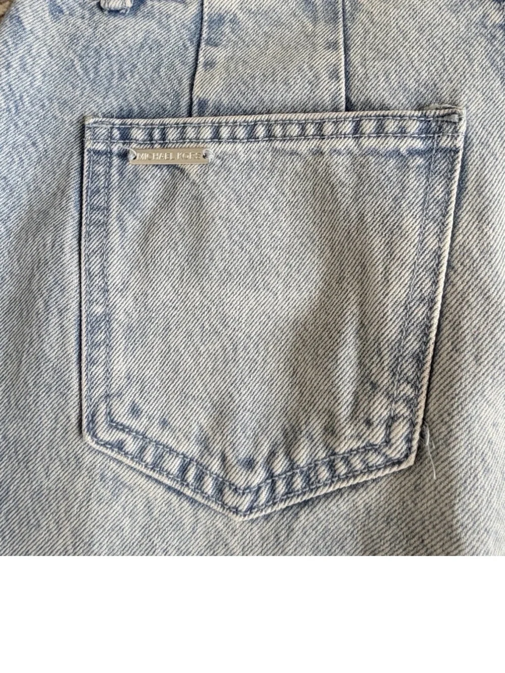 Michael Kors Light Blue Wide-Leg Crop Jeans Front Sailor Pockets